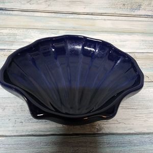 Ceramic Shell Vintage Pfaltzgraff Midnight Blue Nightstand Jewelry Tray